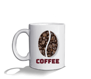 Tisho - COFFEE logolu Beyaz Kupa Bardak