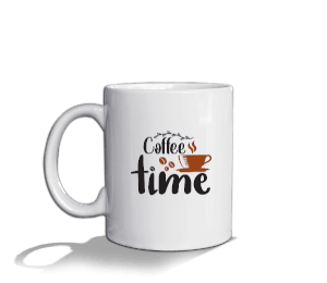 Coffee Time Beyaz Kupa Bardak