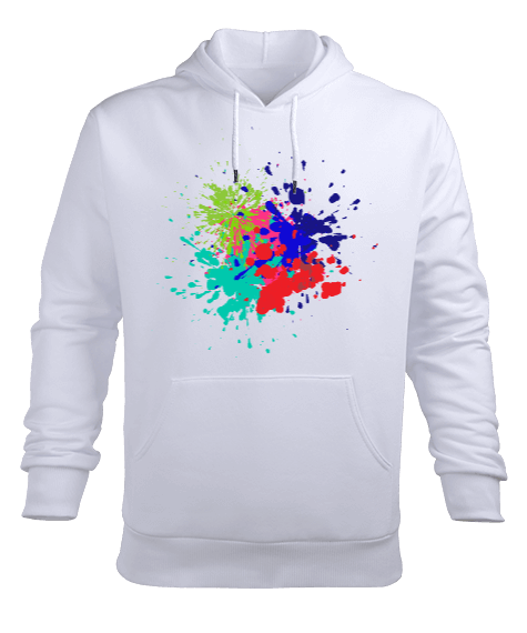 Tisho - Color splashing. Erkek Kapüşonlu Hoodie Sweatshirt