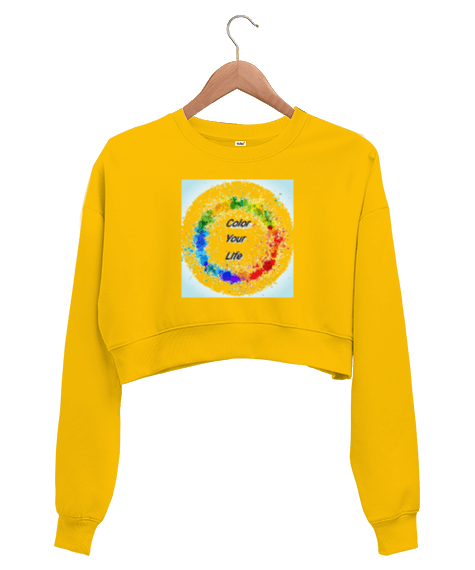 Tisho - Color Your life Kadın Crop Sweatshirt