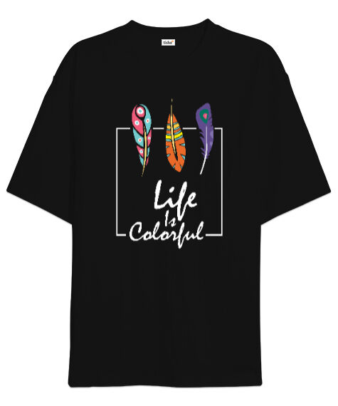 Tisho - Colorful Life Siyah Oversize Unisex Tişört