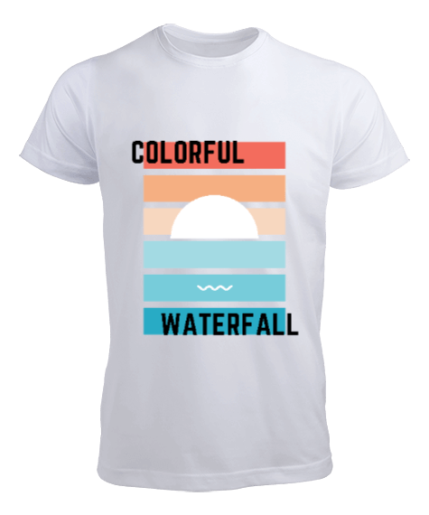 colorful waterfall Erkek Tişört