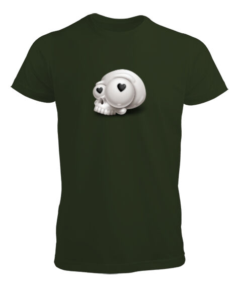 Tisho - Comic Skull Haki Yeşili Erkek Tişört