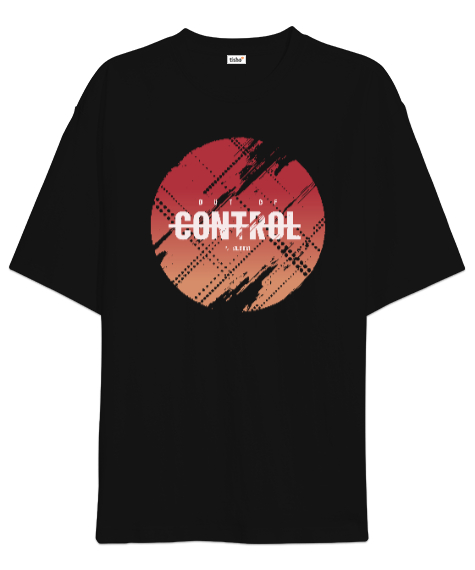 Tisho - Control Out Of Siyah Oversize Unisex Tişört