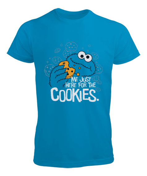 Tisho - Cookie Monster Me Just Here for the Cookies Erkek Tişört