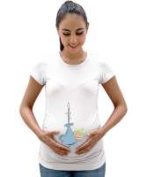 Cool Baby - Cool Bebek Beyaz Kadın Hamile Tişört - Tisho