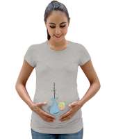 Cool Baby - Cool Bebek Gri Kadın Hamile Tişört - Tisho