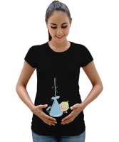 Cool Baby - Cool Bebek V3 Siyah Kadın Hamile Tişört - Tisho