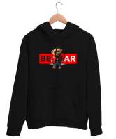 Cool Bear - Ayı Siyah Unisex Kapşonlu Sweatshirt - Tisho