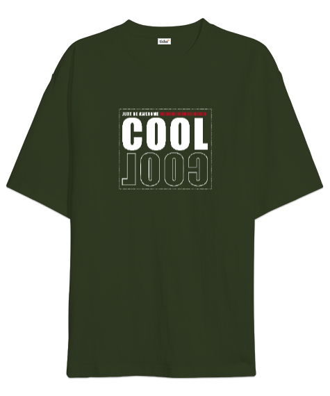 Tisho - Cool - Daima Mükemmel Ol Haki Yeşili Oversize Unisex Tişört