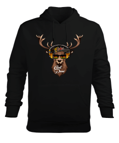 cool deer Erkek Kapüşonlu Hoodie Sweatshirt