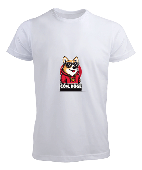 Tisho - Cool Doge Beyaz Erkek Tişört