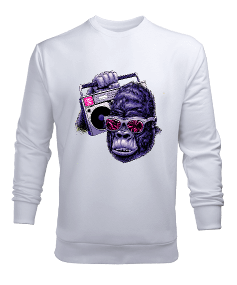 Tisho - Cool Goril Tasarım Baskılı Erkek Sweatshirt