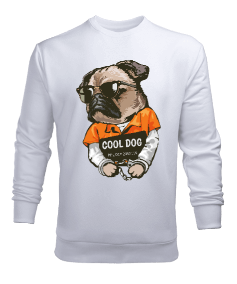 Tisho - Cool havalı suçlu köpek Erkek Sweatshirt