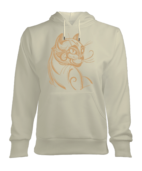 Tisho - COOL KEDİ Özel Tasarım Kadın Kapşonlu Hoodie Sweatshirt