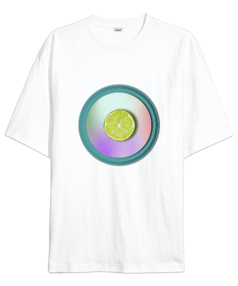 Tisho - cool lime Beyaz Oversize Unisex Tişört