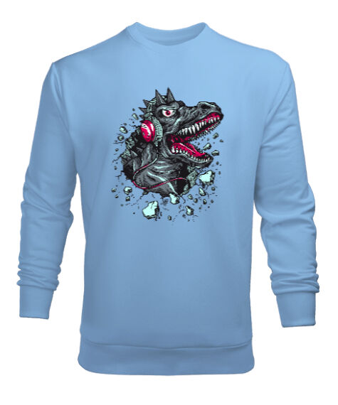 Tisho - Cool Monster Music - Canavar Buz Mavisi Erkek Sweatshirt