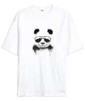 Cool Panda Beyaz Oversize Unisex Tişört - Tisho