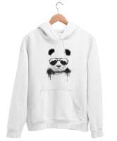 Cool Panda Beyaz Unisex Kapşonlu Sweatshirt - Tisho