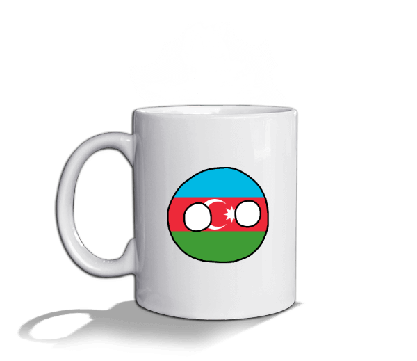 Tisho - COUNTRYBALL AZERBAYCAN AZERBAIJAN BASKILI ÇAY-KAHVE FİNCAN KUPA MUG BARDAK Beyaz Kupa Bardak