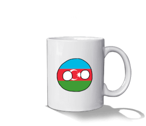 COUNTRYBALL AZERBAYCAN AZERBAIJAN BASKILI ÇAY-KAHVE FİNCAN KUPA MUG BARDAK Beyaz Kupa Bardak - Thumbnail