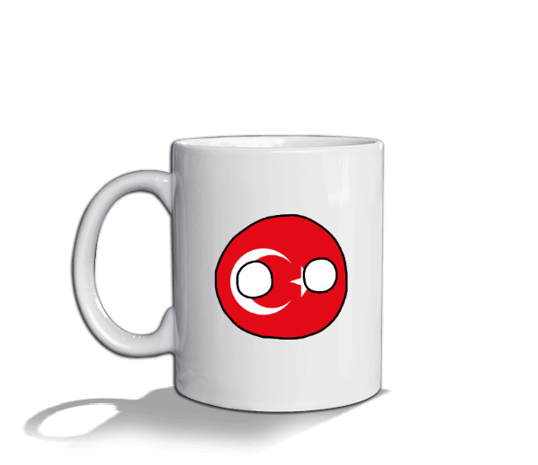 Tisho - COUNTRYBALL TÜRKİYE TURKEY BASKILI ÇAY-KAHVE FİNCAN KUPA MUG Beyaz Kupa Bardak