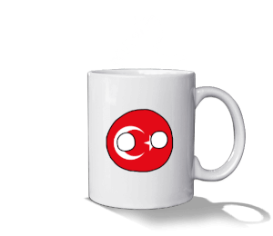 COUNTRYBALL TÜRKİYE TURKEY BASKILI ÇAY-KAHVE FİNCAN KUPA MUG Beyaz Kupa Bardak - Thumbnail