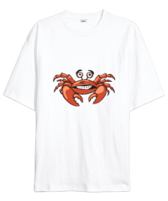 Tisho - Crab desenli kıyafet Oversize Unisex Tişört