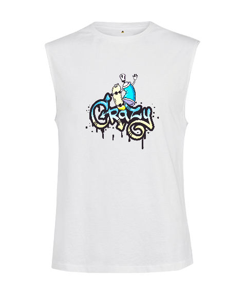 Tisho - crazy grafiti baskılı Kesik Kol Unisex Tişört