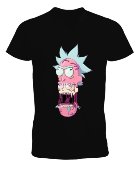 Tisho - Crazy Rick V Yaka T-shirt Erkek Kısa Kol V Yaka Tişört