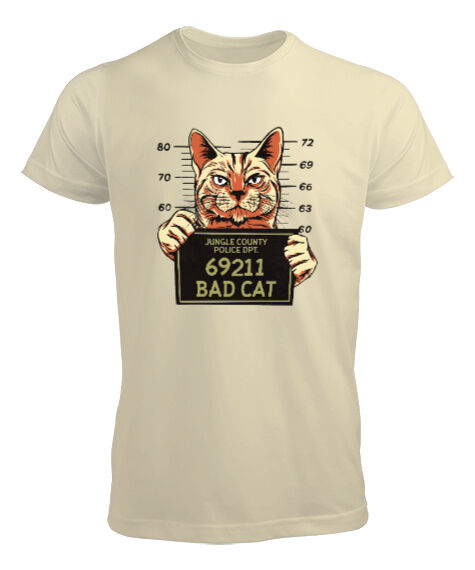 Tisho - Criminal Cat Krem Erkek Tişört