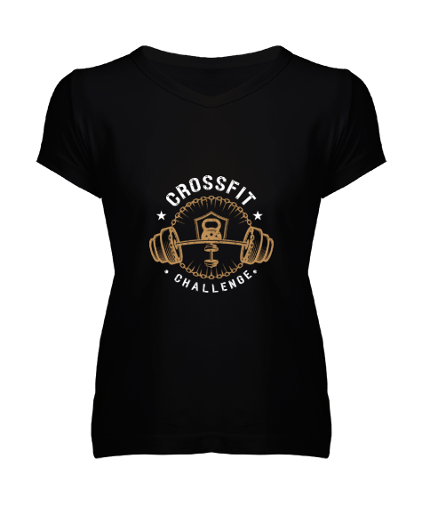 Tisho - Crossfit Challenge Kadın V Yaka Tişört