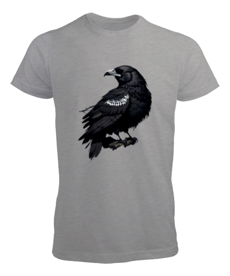 Tisho - crow Gri Erkek Tişört