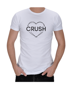 Crush yazılı kalpli Erkek Regular Kesim Tişört - Tisho