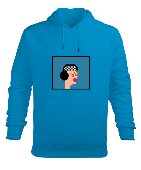 Tisho - cryptopunk tasarımı Erkek Kapüşonlu Hoodie Sweatshirt