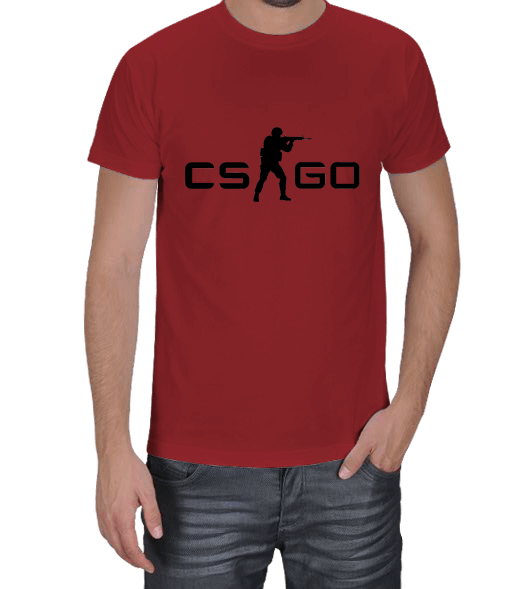 CS GO Kırmızı Renk Erkek Tişört