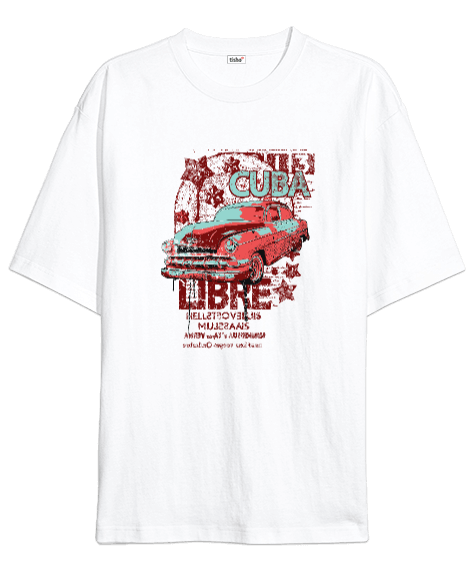 Tisho - Cuba Baskılı Oversize Unisex Tişört