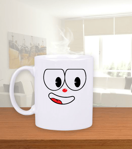 Tisho - cuphead face Beyaz Kupa Bardak