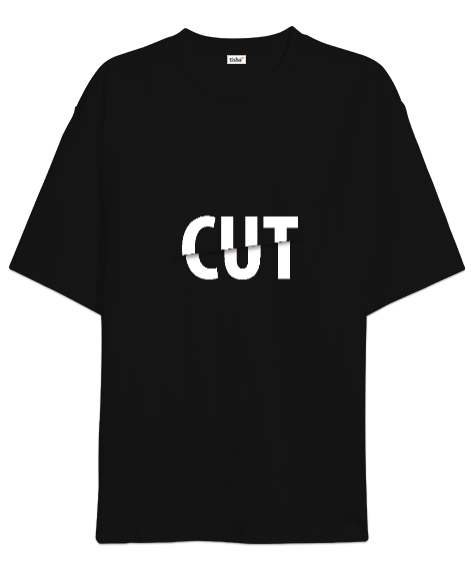 Tisho - CUT Siyah Oversize Unisex Tişört