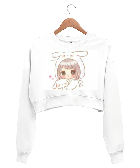 Tisho - Cute hudi Kadın Crop Sweatshirt