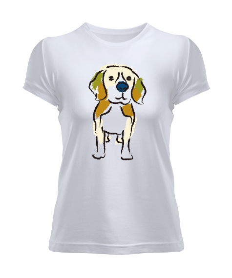 Tisho - Cute - Sweet Dog - Sevimli Köpek Beyaz Kadın Tişört