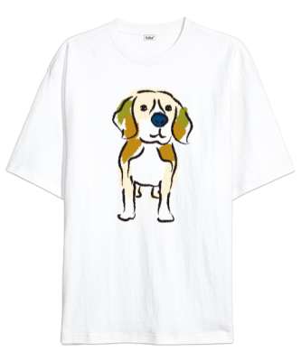 Cute - Sweet Dog - Sevimli Köpek Beyaz Oversize Unisex Tişört - Tisho