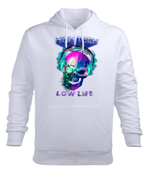 Tisho - Cyberpunk - High Tech Low Life Erkek Kapüşonlu Hoodie Sweatshirt