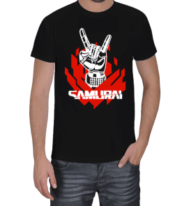 Dergenbard - Cyberpunk Samurai T-Shirt Erkek Tişört