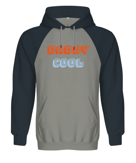 Tisho - Daddy Cool Yazılı Tasarımlı Orjinal Reglan Hoodie Unisex Sweatshirt