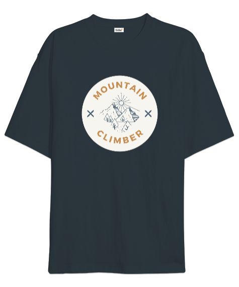 Tisho - Dağ Tırmanışı Dağcılık Özel Tasarım Füme Oversize Unisex Tişört