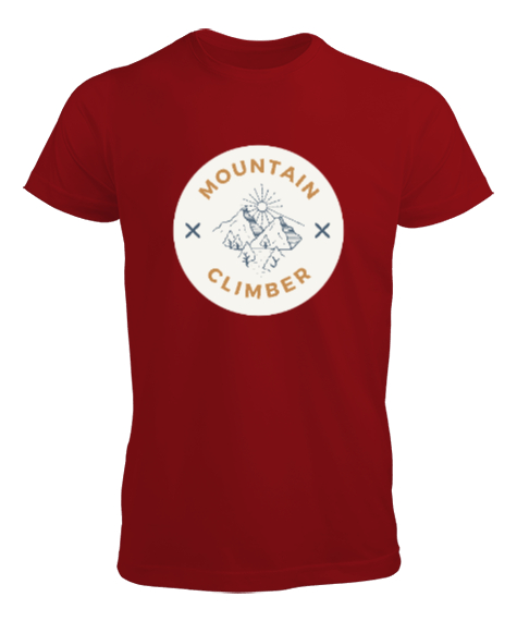 Tisho - Dağ Tırmanışı Dağcılık Özel Tasarım Kırmızı Erkek Tişört
