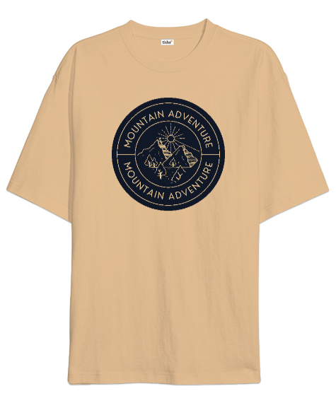 Tisho - Dağ ve Macera Özel Kampçı ve Dağcı Tasarımı Camel Oversize Unisex Tişört