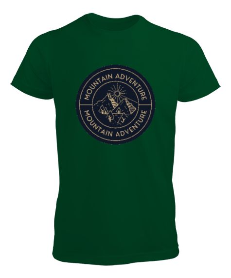Tisho - Dağ ve Macera Özel Kampçı ve Dağcı Tasarımı Çimen Yeşili Erkek Tişört