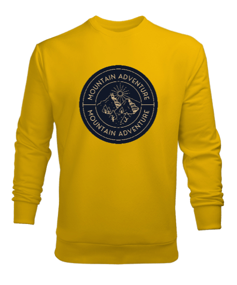 Tisho - Dağ ve Macera Özel Kampçı ve Dağcı Tasarımı Sarı Erkek Sweatshirt